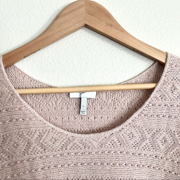 JOIE Cashmere Wool Pointelle Dolman Sweater in Pink - Picture 5 of 8